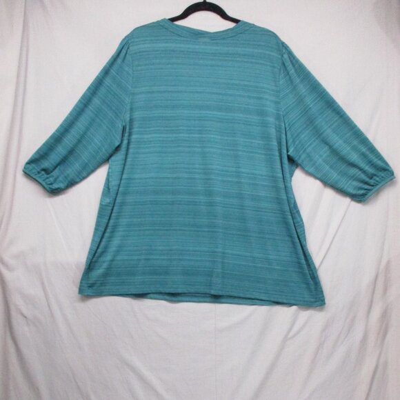 JMS Just My Size 3/4 Sleeve Heather Teal Green Woman Size | 3X - Picture 8 of 9